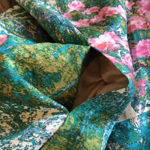 Anthropologie Tracy Reese Impressionist Green Floral Abstract Dress 8 - Picture 7 of 12